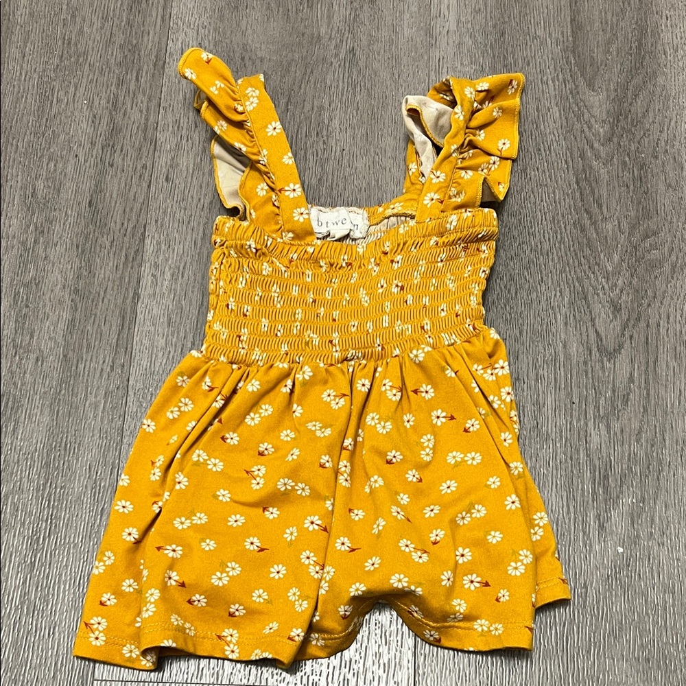 Yellow Floral Kids Romper